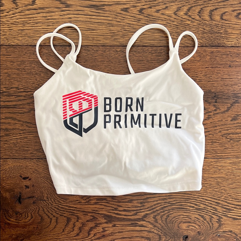 Born Primitive White Logo Crop Top
